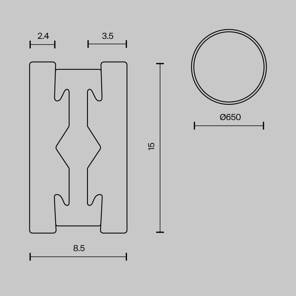 Шинопровод Maytoni Technical Flarity Busbar TRX154-R-D650-B