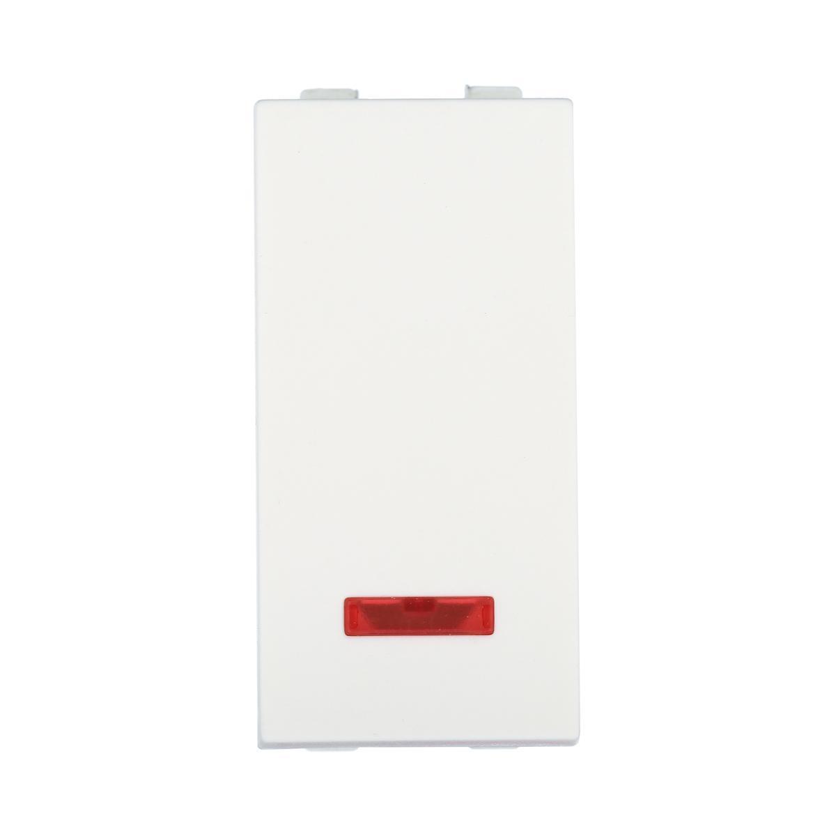 Переключатель LK Studio с двух мест, с индикатором 45х22,5мм (схема 6L) 16 A, 250 B (белый) LK45 850404-1