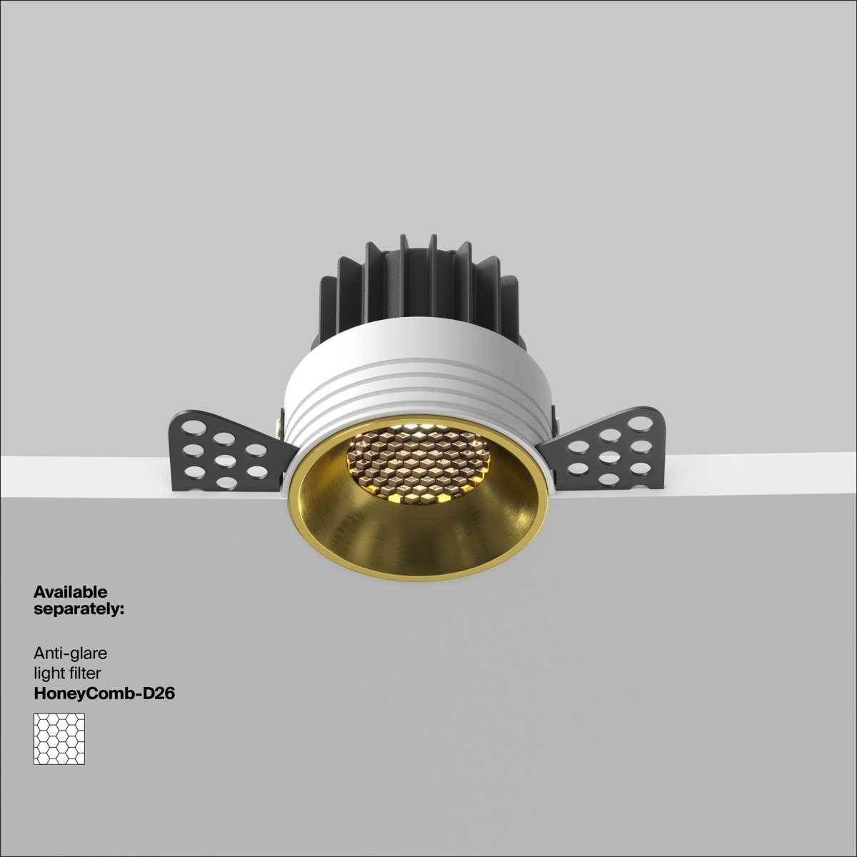 Встраиваемый светодиодный светильник Maytoni Round DL058-12W3K-TRS-BS
