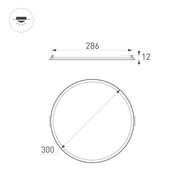 Встраиваемый светодиодный светильник Arlight DL-Edge-R300-24W Warm3000 036068