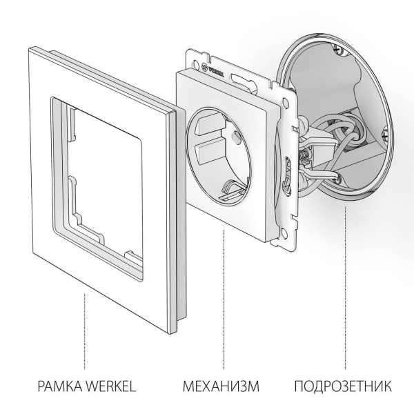 Розетка с заземлением, безвинтовой зажим Werkel черный матовый W1171308 4690389156908