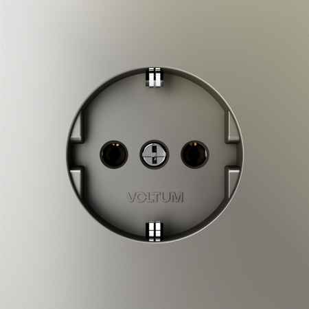 Розетка встраиваемая VOLTUM S70 с заземлением 16А, (шелк)