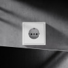 Выключатель встраиваемый VOLTUM S70 двухклавишный с подсветкой 10А, (черный матовый)