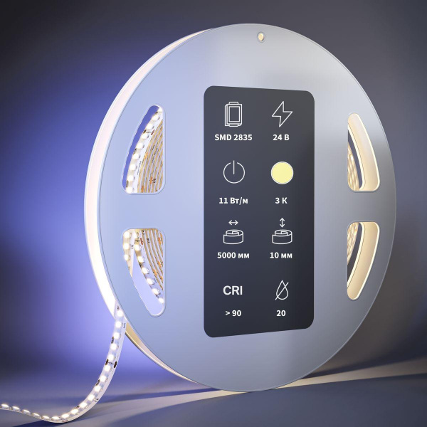 Светодиодная лента Maytoni 11W/m 252LED/m 2835SMD теплый белый 5M 201049