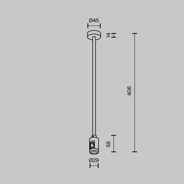 Крепление потолочное Maytoni Technical Accessories for tracks Flarity TRA158C-SL1-BS